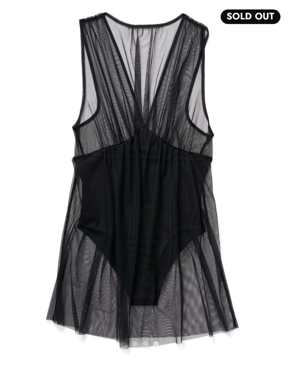 Adore Me Lismore Babydoll 1X Black Sheer Tulle Teddy Bodysuit NWT